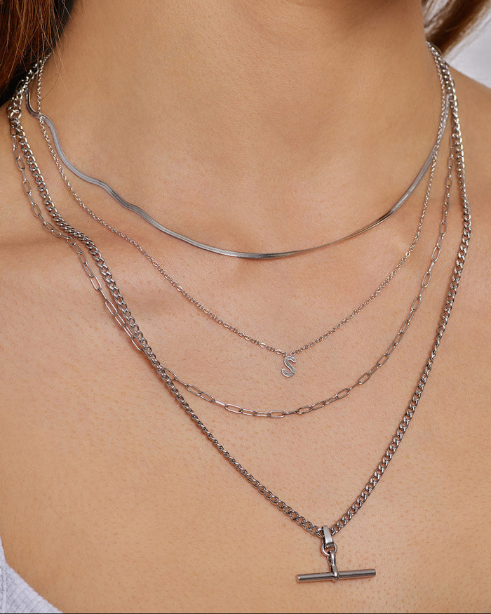 Mini Initial Silver Necklace
