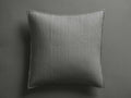 Light grey Mira Voile Sham with vertical machine stitching and hemmed edges, resting flat on a dark grey surface.