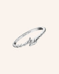 "Never Fear" Snake Poesy Slim Sterling Silver Stackable Ring
