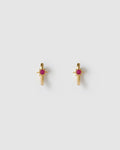 Nova Gold Huggie Earrings - Ruby