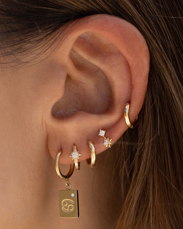 Nova Gold Huggie Earrings - Stone