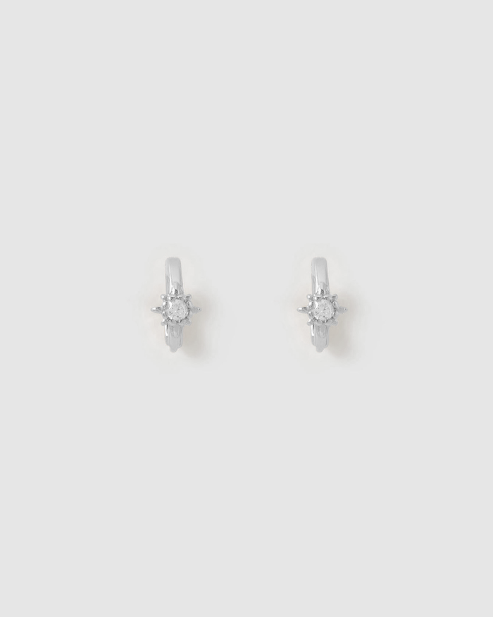 Nova Silver Huggie Earrings