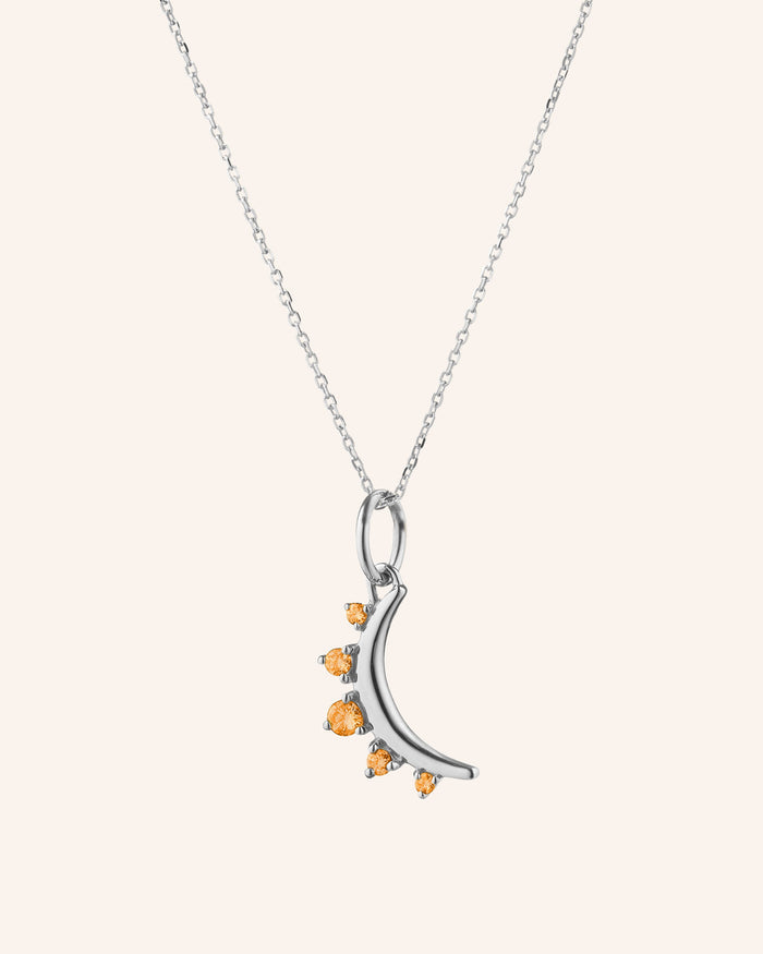 November Citrine “Moon” Birthstone Necklace