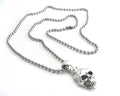 NSBC-SKXL Skull Pendant on Stainless Steel 3" shot beed ball chain