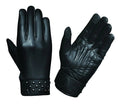Onyx Stud - Women's Lambskin Leather Motorcycle Gloves