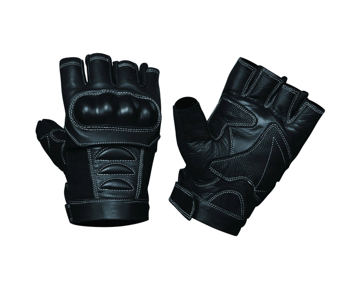 Openhand - Men's Leather Motorcycle Fingerless Gloves