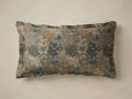 Front view of the Orlane Sham featuring a blue, brown, and cream jacquard woven botanical pattern.