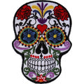 P553 Sugar Skull Iron On Patch