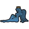 P615 Blue Angel Girl Iron on Novelty Patch