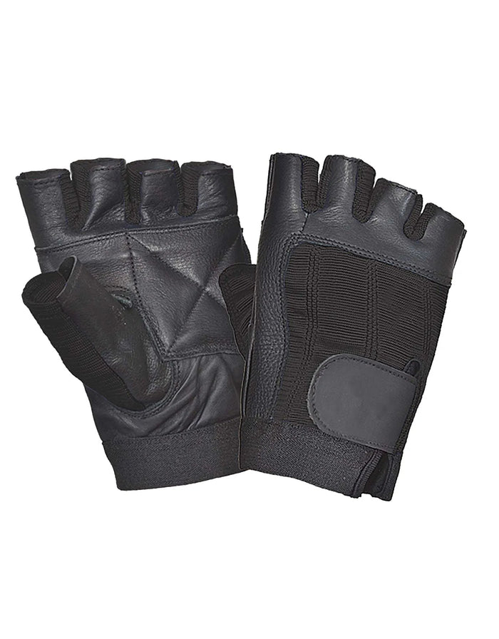Palmcrest - Men's Leather Motorcycle Fingerless Gloves