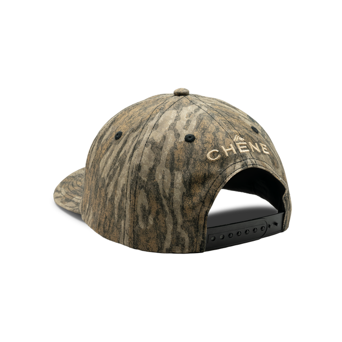 Patch Logo Cotton Camo Cap in Mossy Oak Bottomland, back view #mossy_oak_bottomland