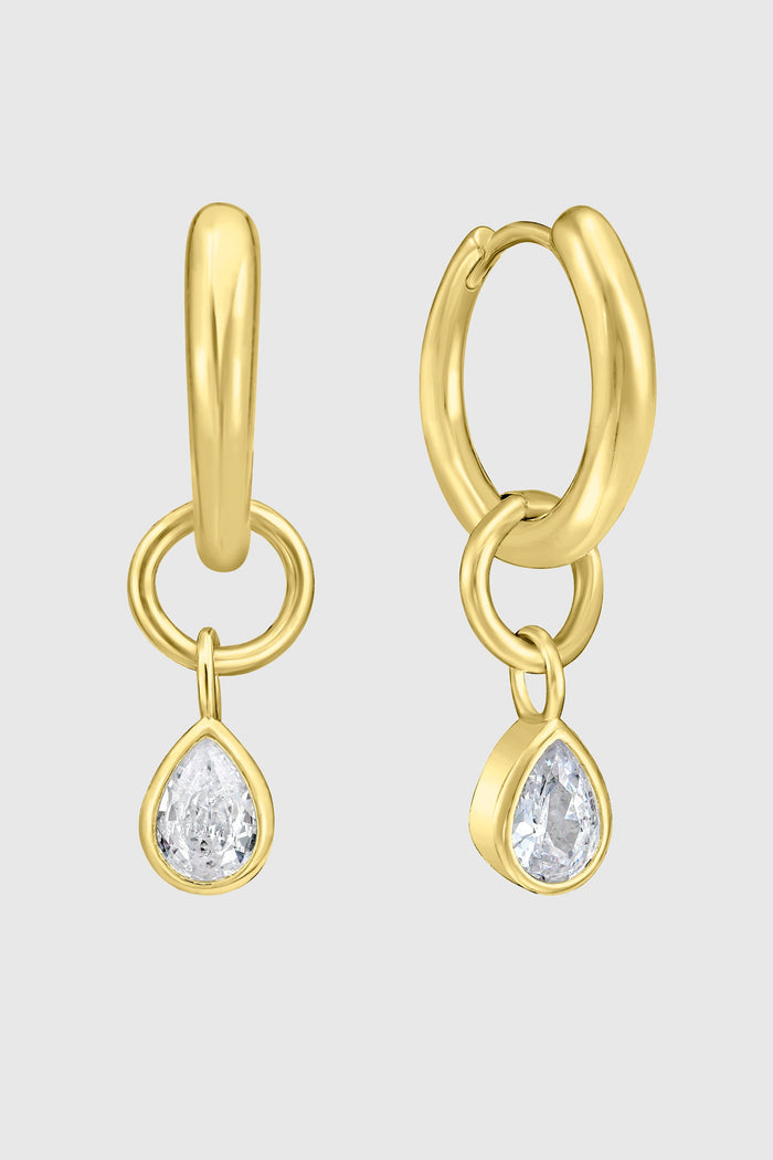 Pear Drop Hoop Earrings