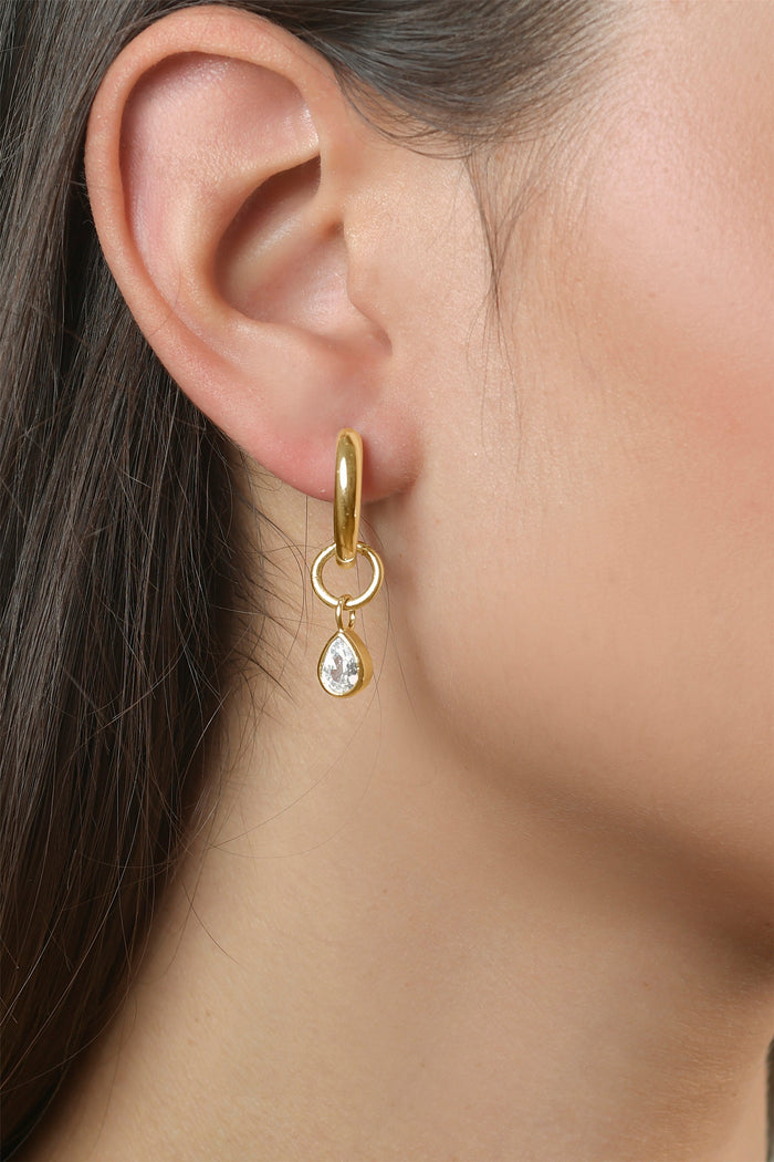 Pear Drop Hoop Earrings