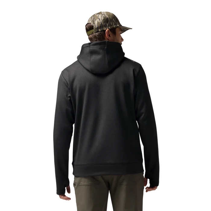 Performance Hoodie in Heather Black, on model #heather_black