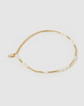 Poppy Pearl & Glass Beaded Anklet - Gold