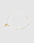 Poppy Pearl & Glass Beaded Anklet - White