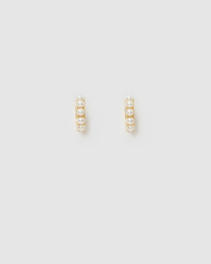Presley Pearl Huggie Earrings