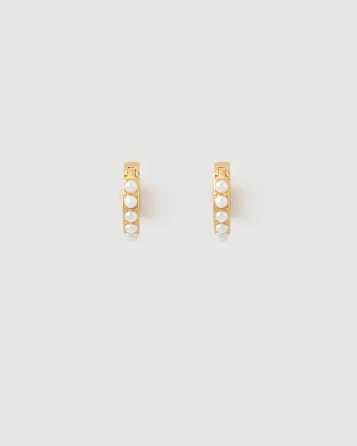 Presley Pearl Huggie Earrings