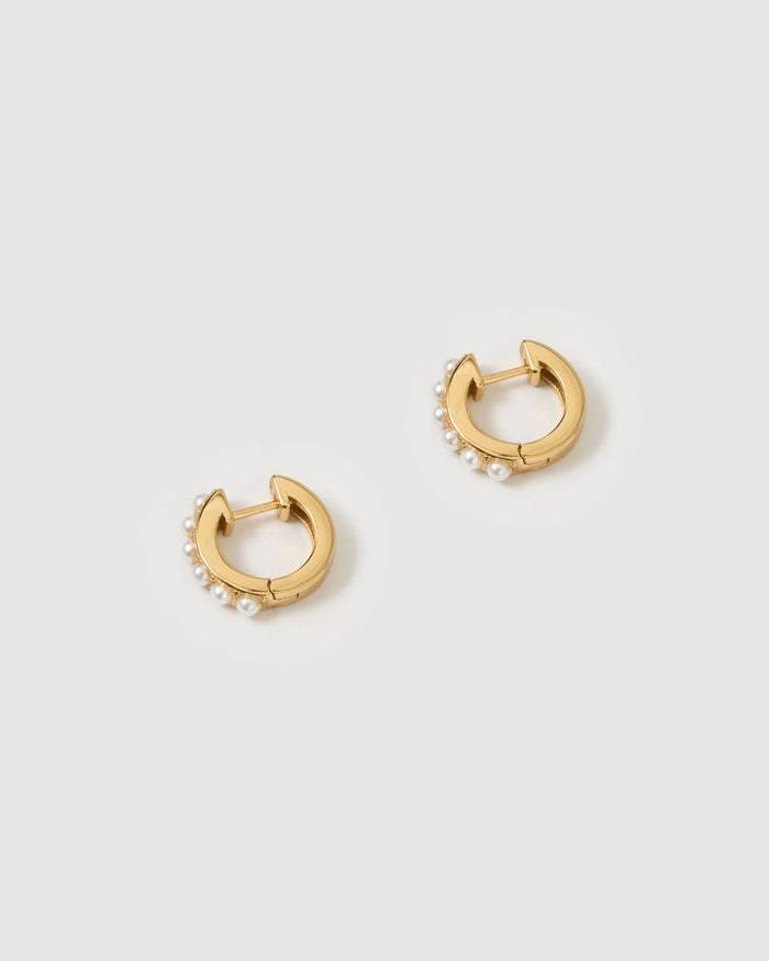 Presley Pearl Huggie Earrings