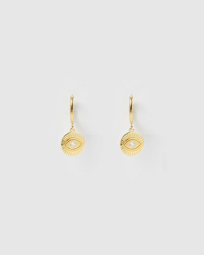 Protective Eye Gold Hoop Huggies