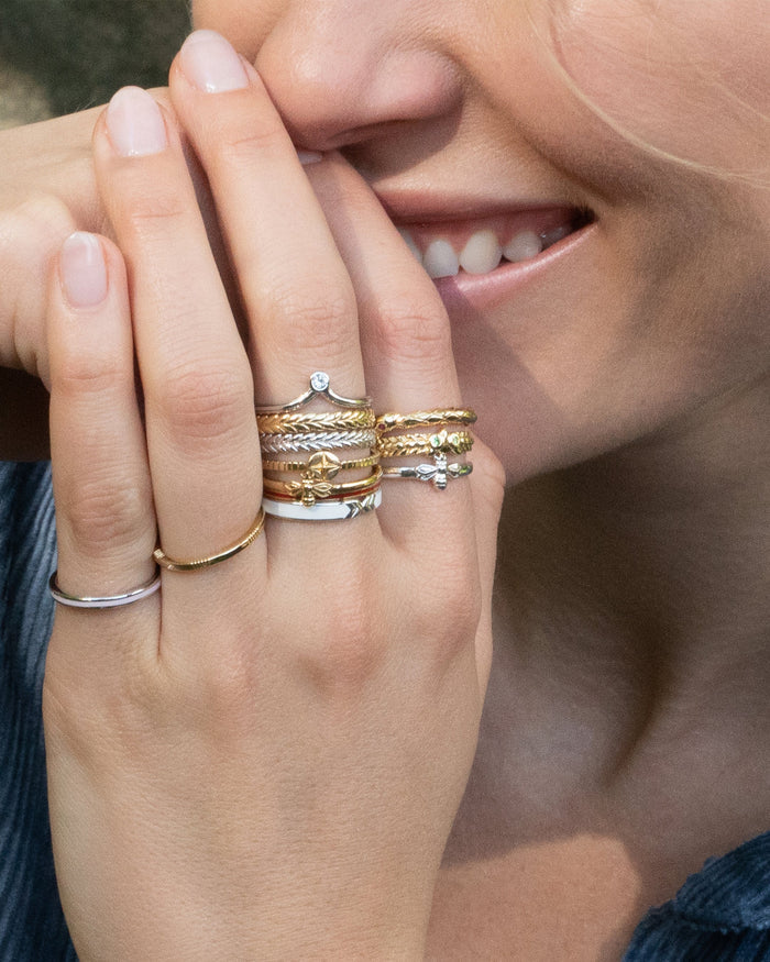 “Queen Bee” Poesy Stackable Ring in Poesy Ring Stack
