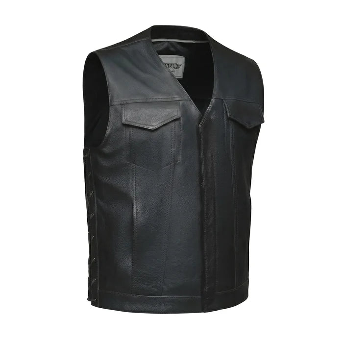 Red river - Men's Premium Leather Motorcycle Vest