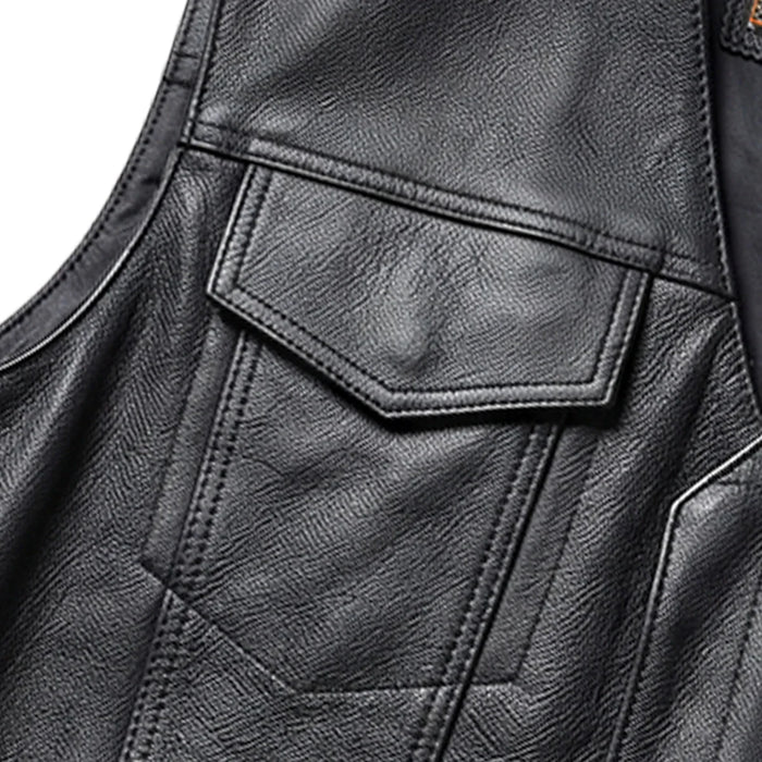 Red river - Men's Premium Leather Motorcycle Vest