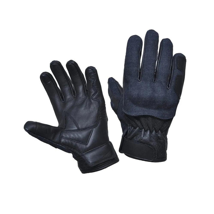 Revline - Men's Leather/Denim Motorcycle Gloves