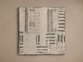 Rex Hand-Knotted Rug Swatch, square-shaped, cream base with gray linear patterns, textured surface, displayed on a neutral background.