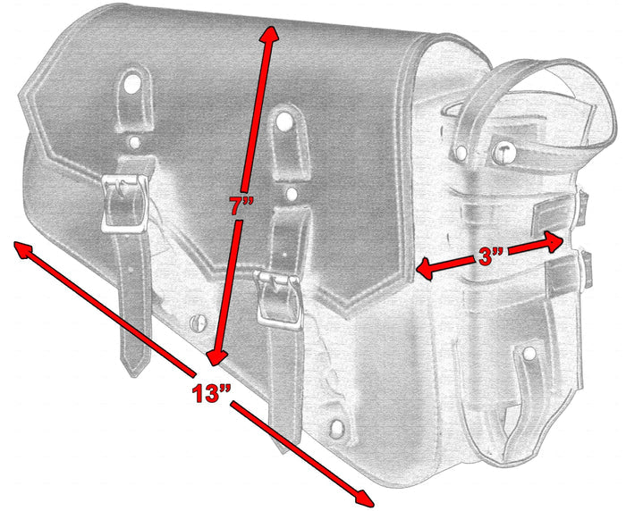 Right Side Synthetic Leather Swing Arm Bag w/Bottle Holder