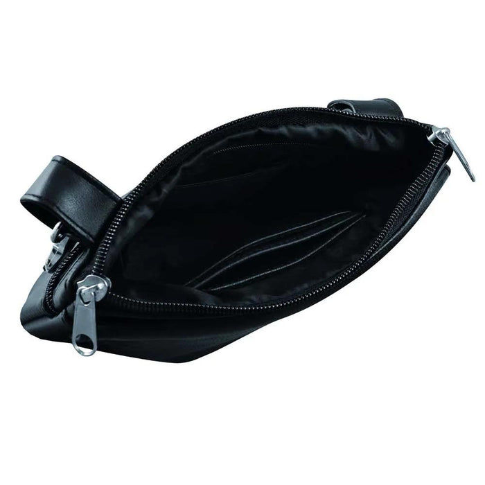 Rose Cowhide Leather Clip-On Bag