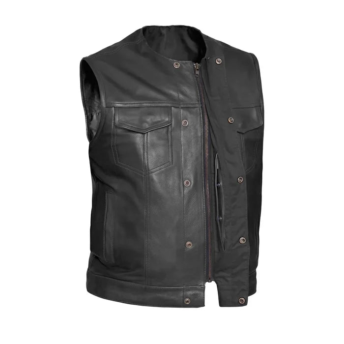 Runner - Men's SOA Club Style Leather Motorcycle Vest