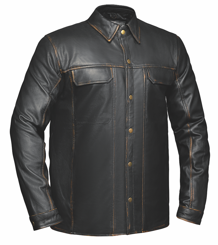 Rusty - Men's Shirt Style Leather Motorcycle Jacket