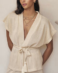 Sardinia Wrap Top - Coconut