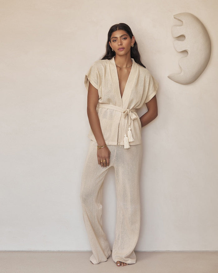 Sardinia Wrap Top - Coconut
