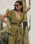 Sardinia Wrap Top - Pistachio