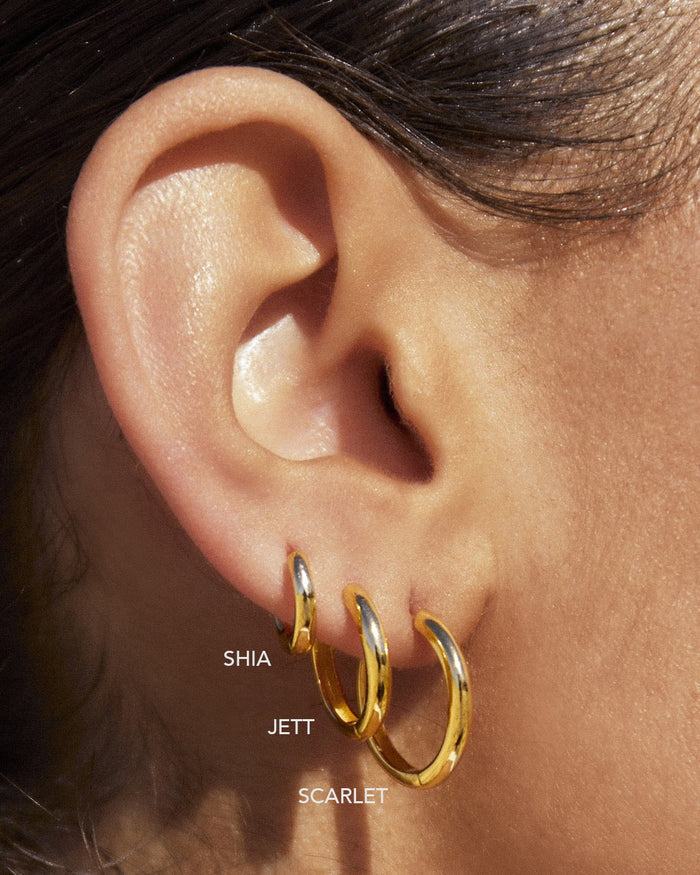 Scarlet Gold Hoop Earrings