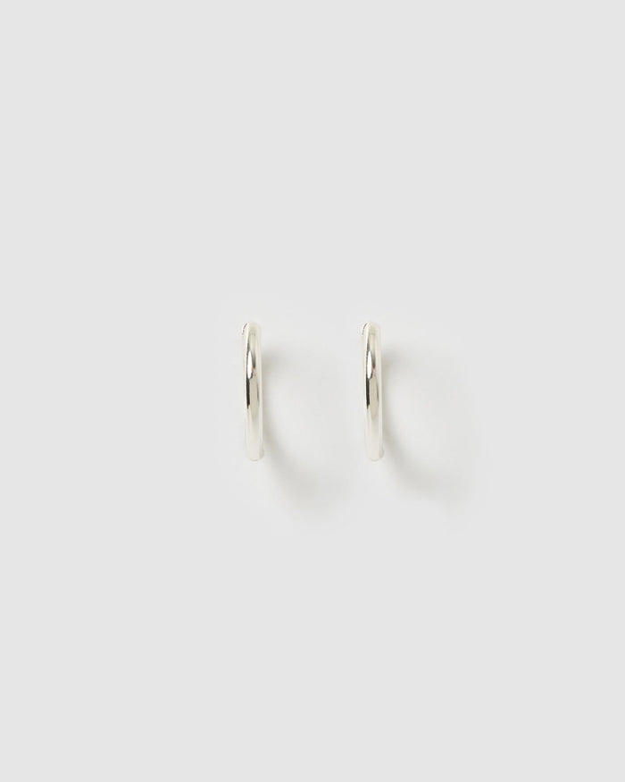 Scarlet Silver Hoop Earrings