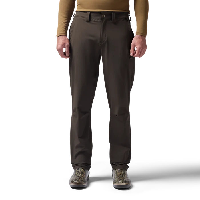 Front on-model view of Scout Pant in mud. #mud