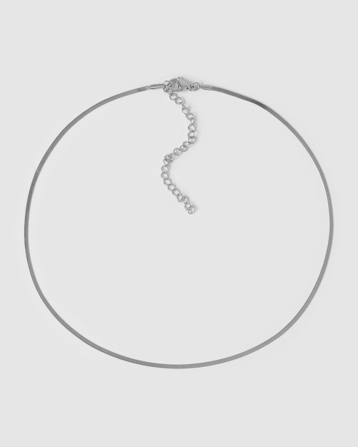 Shayla Silver Snake Chain Necklace
