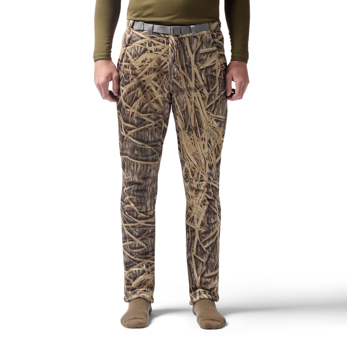 Sherpa Fleece Wader Pant in Mossy Oak Original Shadow Grass, on model #mossy_oak_original_shadow_grass