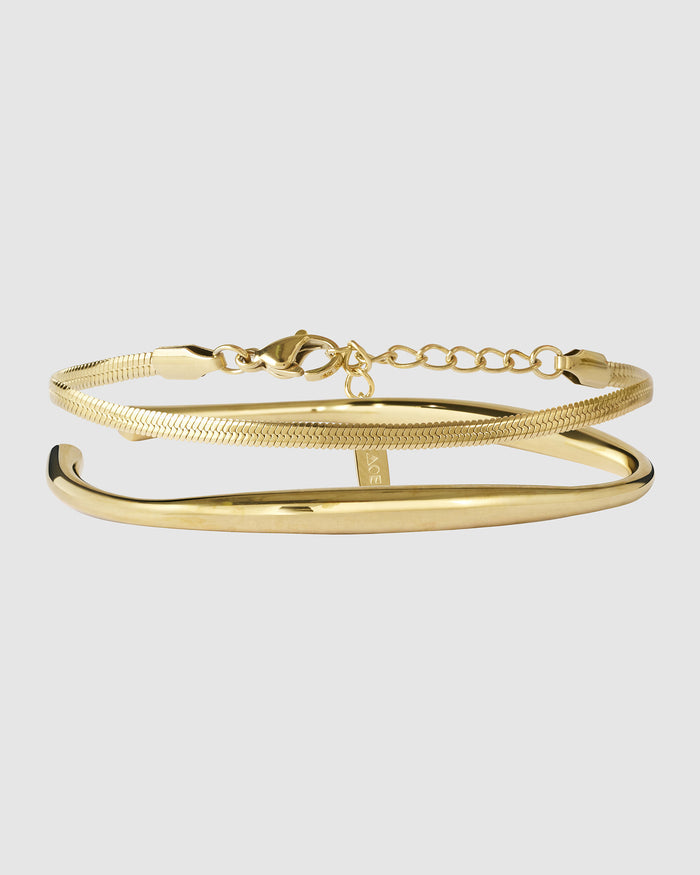 Signature Bracelet Stack - Gold