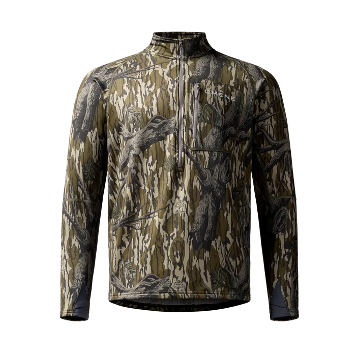 Sixty Series Technical Fleece Half Zip in Mossy Oak Original Treestand, front view #mossy_oak_original_treestand
