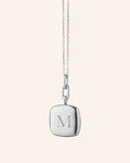Slim Viv Sterling Silver Engraved Locket Necklace