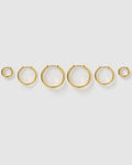Smooth Hoop Earring Stack - Gold