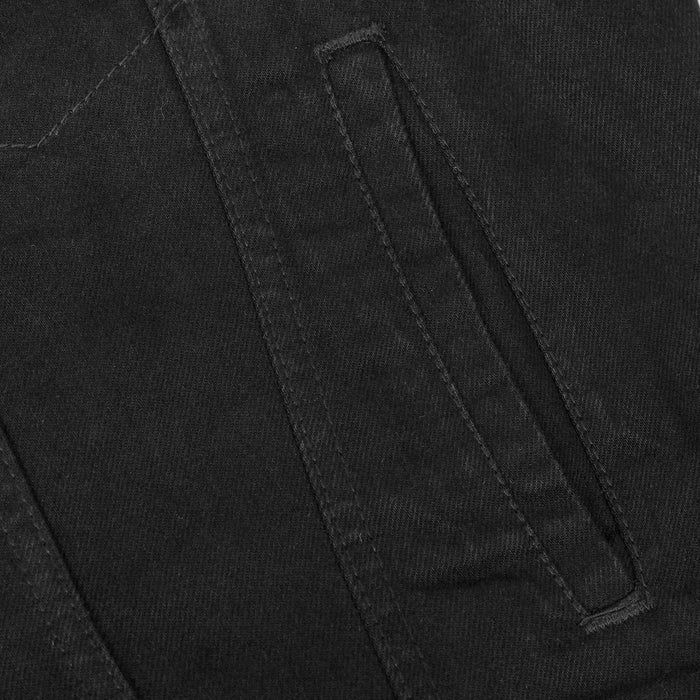 Snap Front Men's Denim Motorcycle Vest  - Black