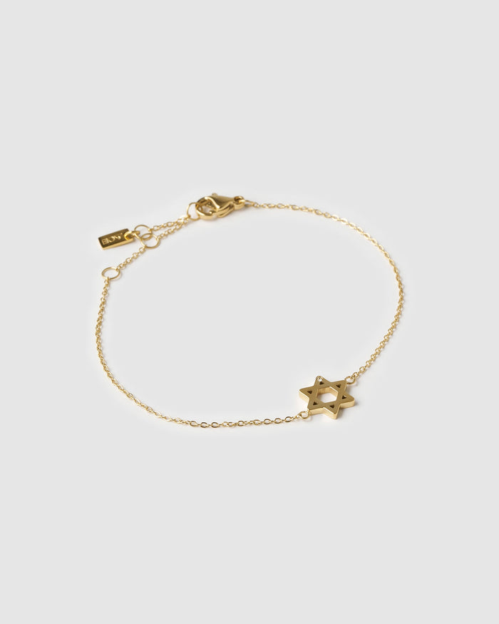 Star Of David Charm Gold Bracelet