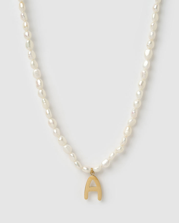 Statement Letter Pearl Necklace