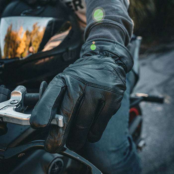 SteadyGrip - Men's Leather Motorcycle Gloves