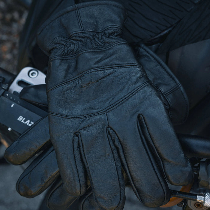 SteadyGrip - Men's Leather Motorcycle Gloves